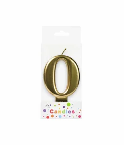 Metallic Gold Number Candle 0