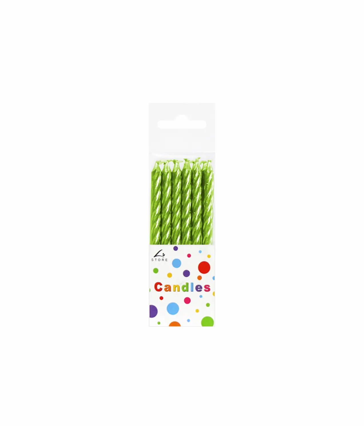 Metallic Green Candles 12pk