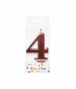 Metallic Rose Gold Number Candle 4