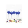 Metallic Royal Blue Heart Candles 5pk