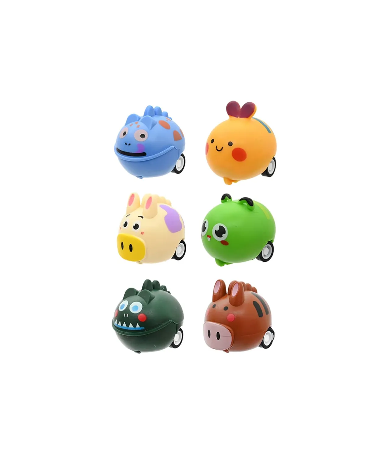 Mini Pull Back Animal Cars 6pk