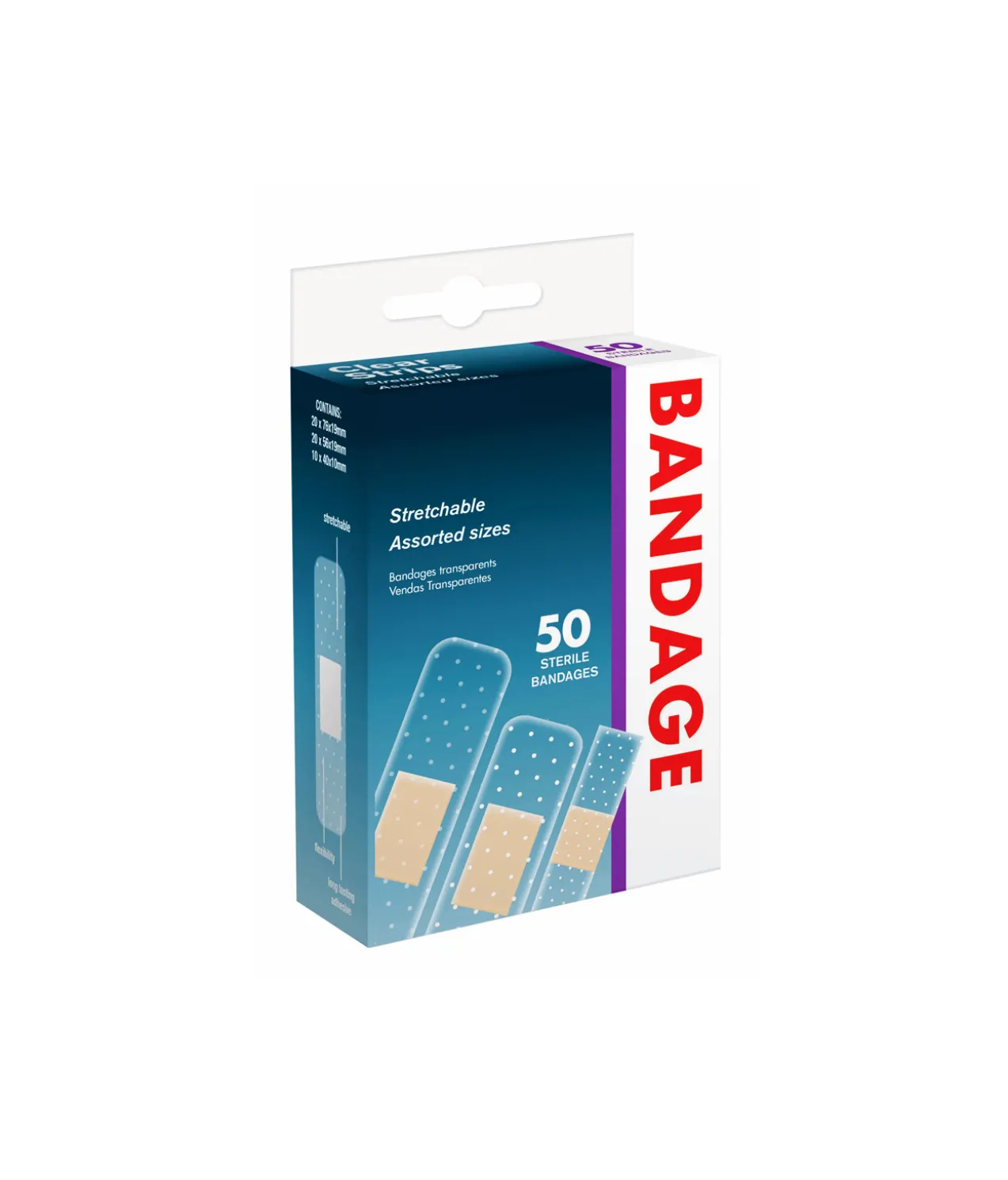 Mixed Clear Bandages 50pk