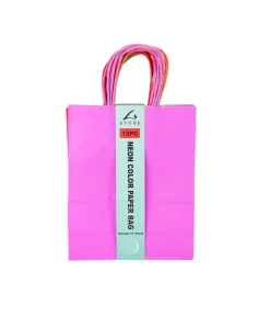 Mixed Neon Medium Paper Bags 12pc