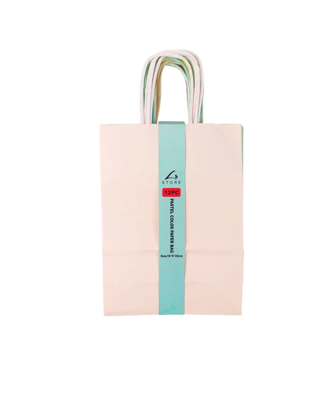 Mixed Pastel Small Paper Bags 12pc