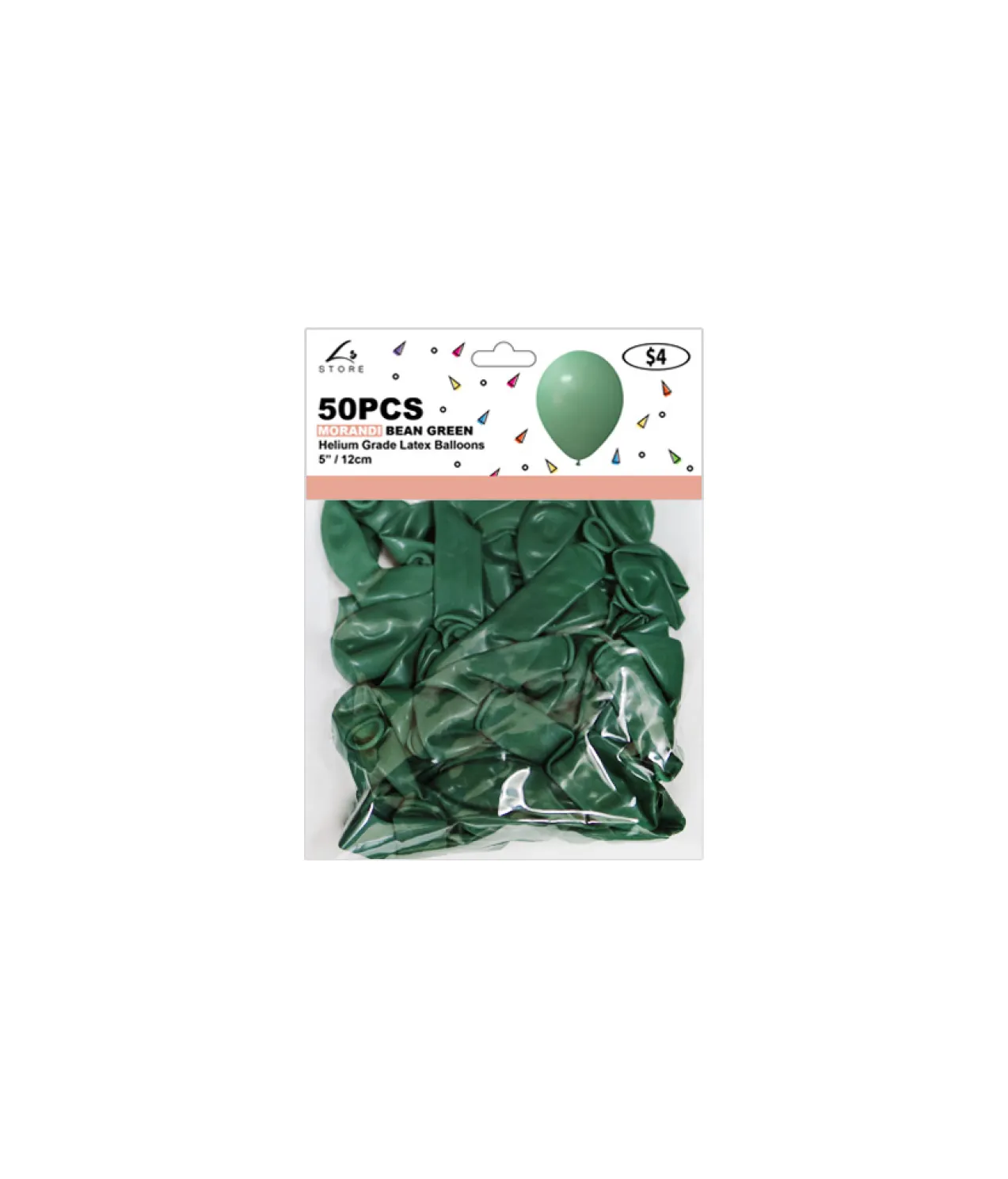 Morandi Bean Green Latex Balloons 5inch 50pk