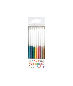 Multicolor Glitter Candles 24pk