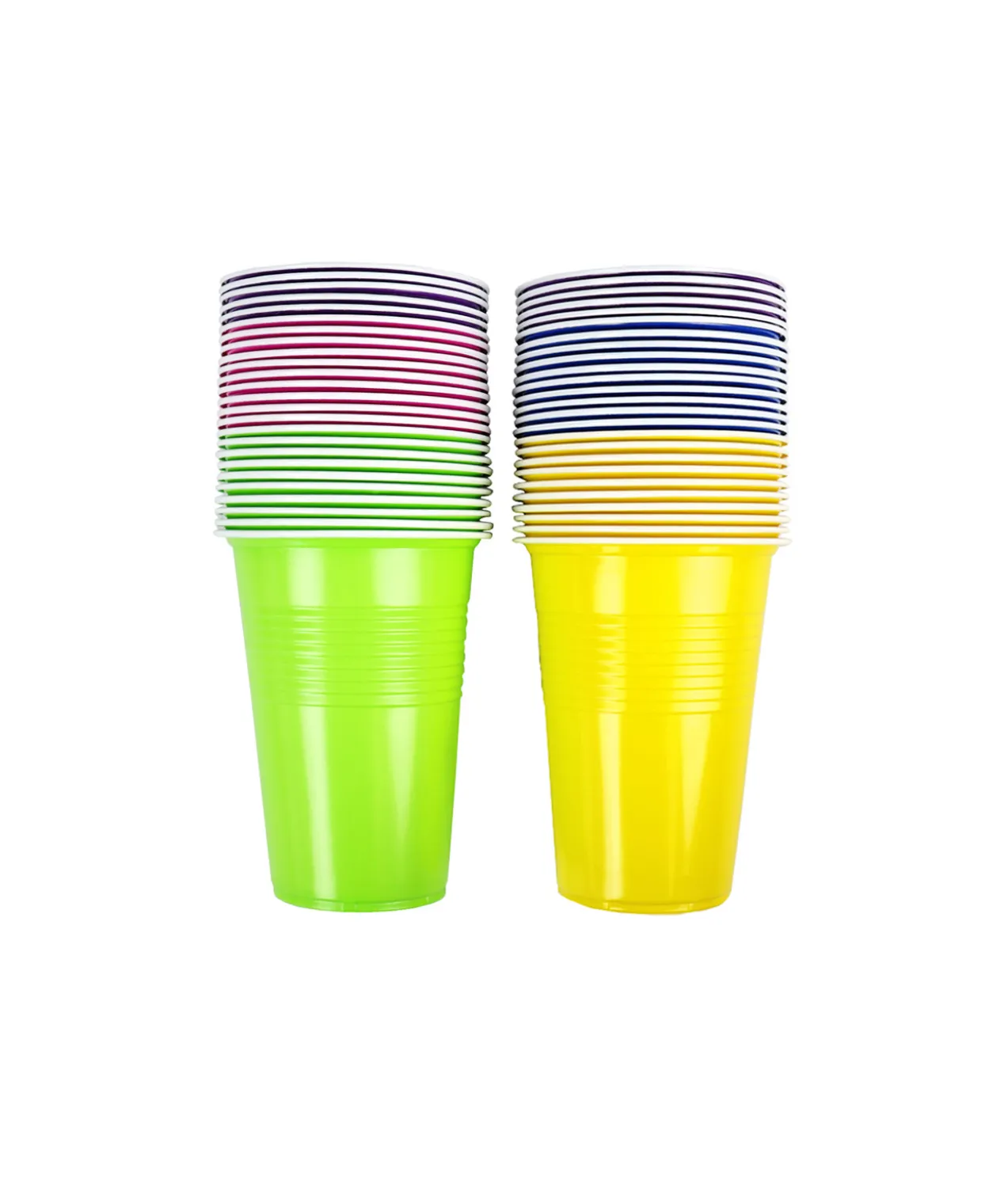Multi-Colour PP Cups 16oz 50pc