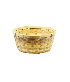 Natural Bamboo Round Basket 27x12cm