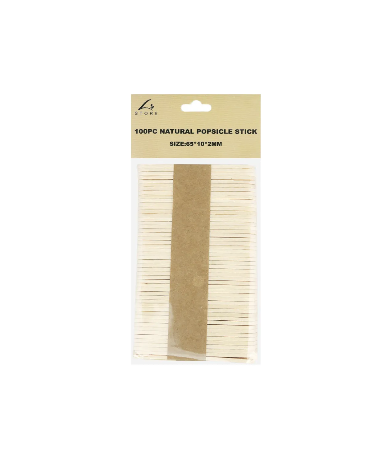Natural Wood Popsicle Sticks 6.5cm 100pk