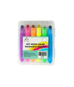 Neon Color Washable Crayon 6pc