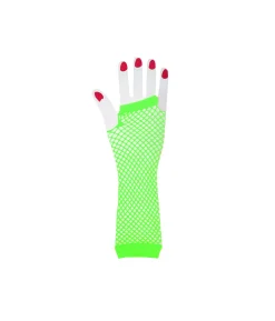 Neon Green Fishnet Long Gloves