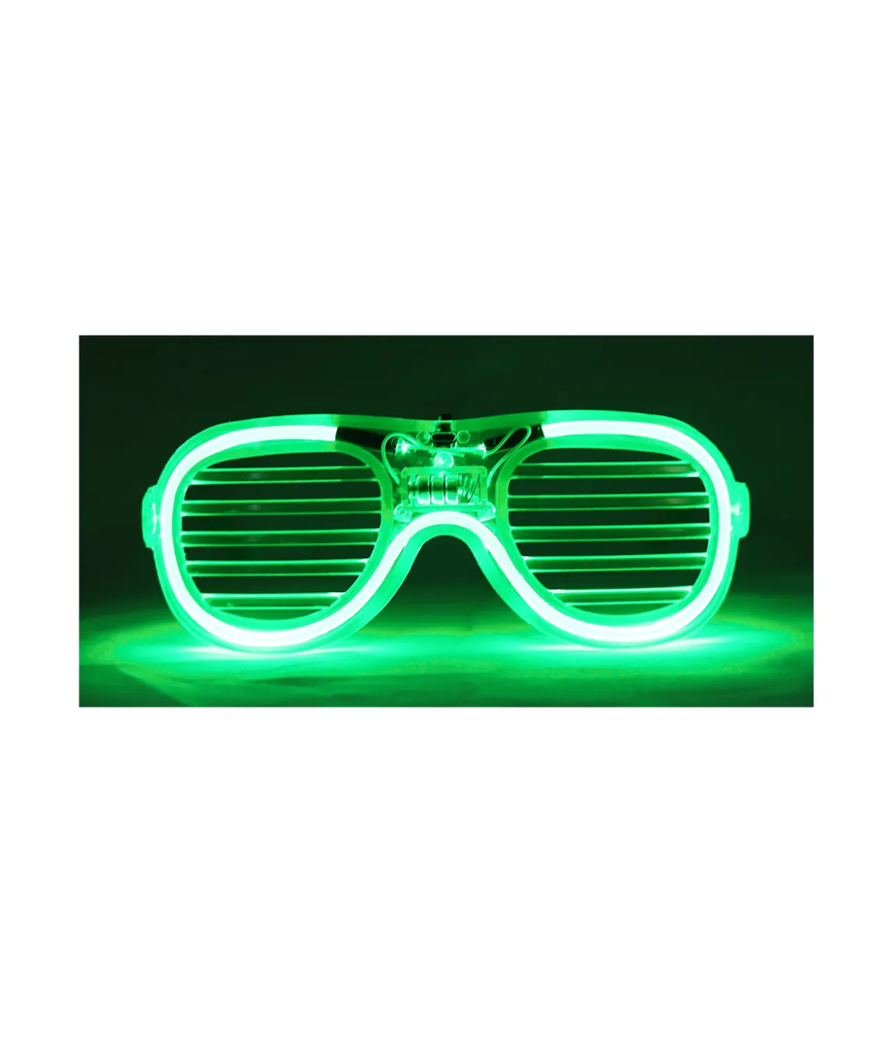 Neon Green LED Shutter Glasses 15.5 x 6cm