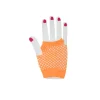 Neon Orange Fishnet Short Gloves