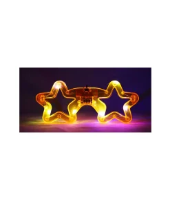 Neon Orange LED Star Glasses 14.5 x 6cm