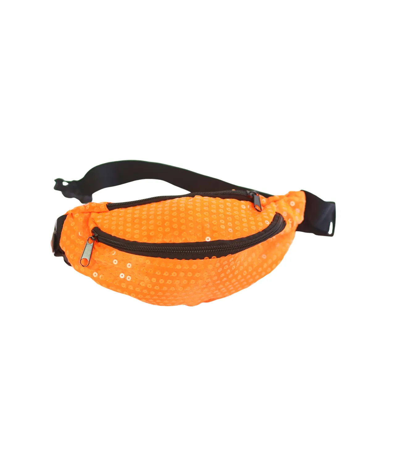 Neon Orange Sequin Waist Bag
