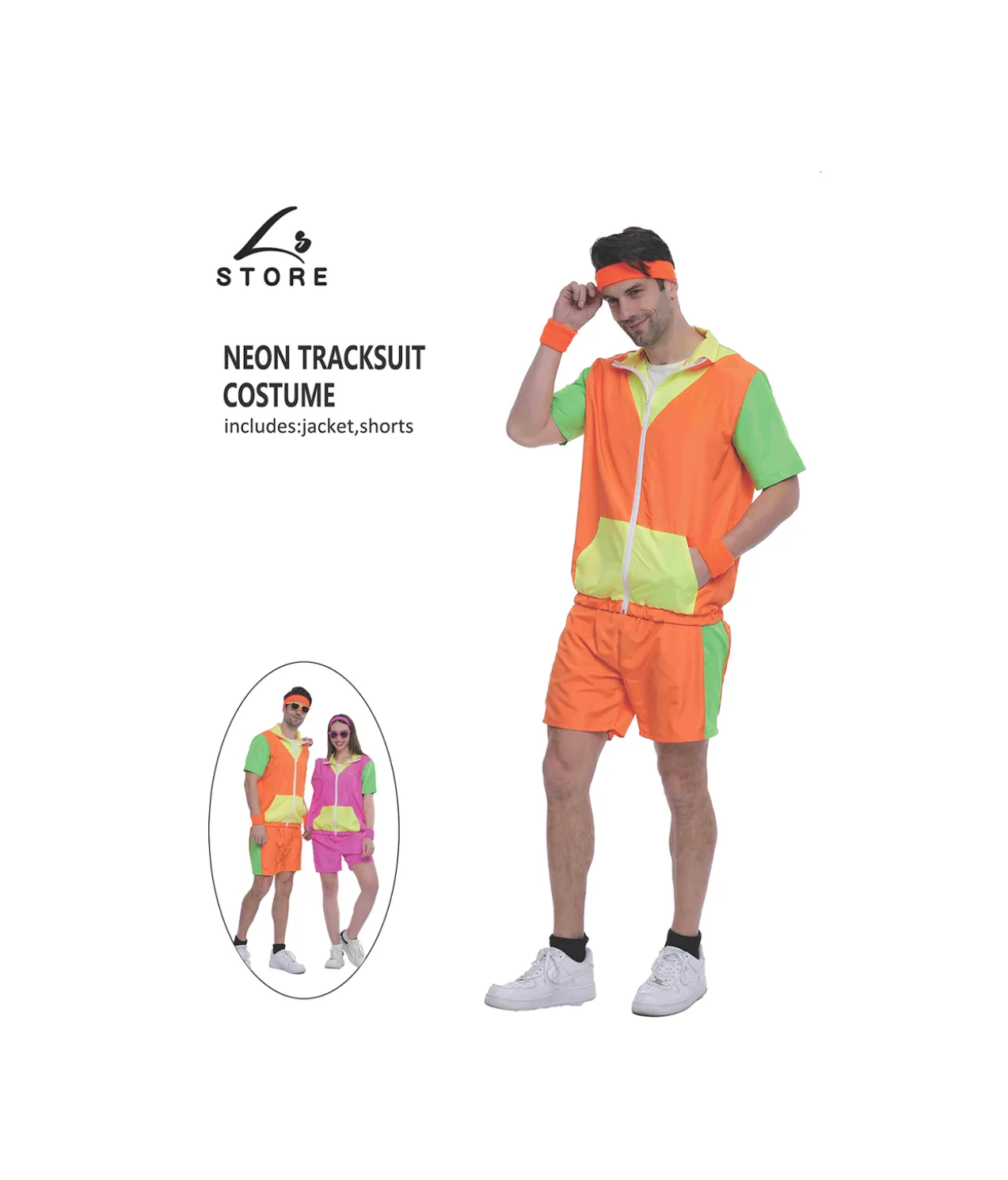 Neon Orange Tracksuit Costume