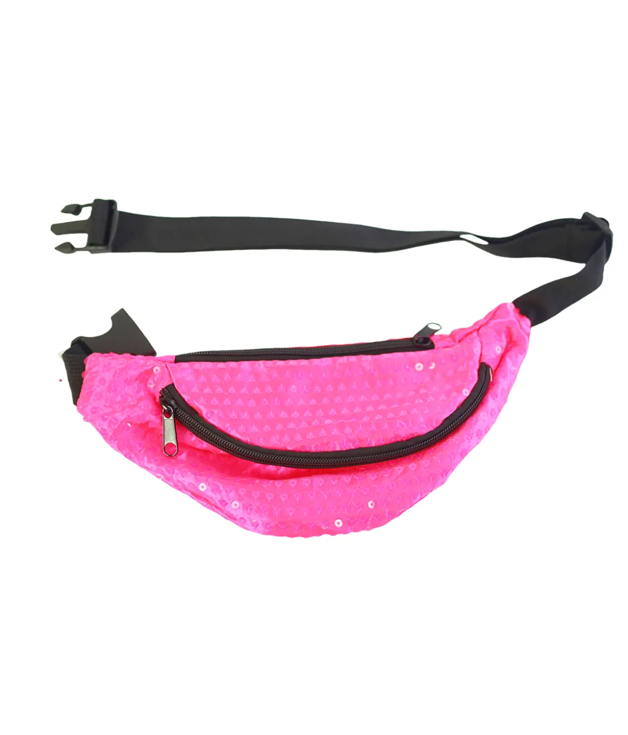 Neon Pink Sequin Waist Bag