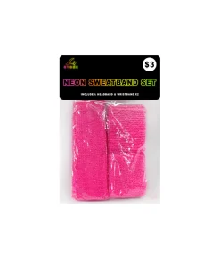 Neon Pink 80’s Sweat Band Set 3pc