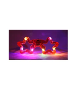 Neon Red LED Star Glasses 14.5 x 6cm