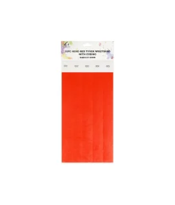 Neon Red Tyvek Wristbands With Coding 50pc