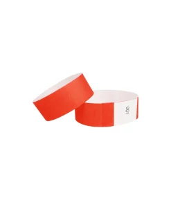Neon Red Tyvek Wristbands With Coding 50pc