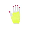 Neon Yellow Fishnet Short Gloves