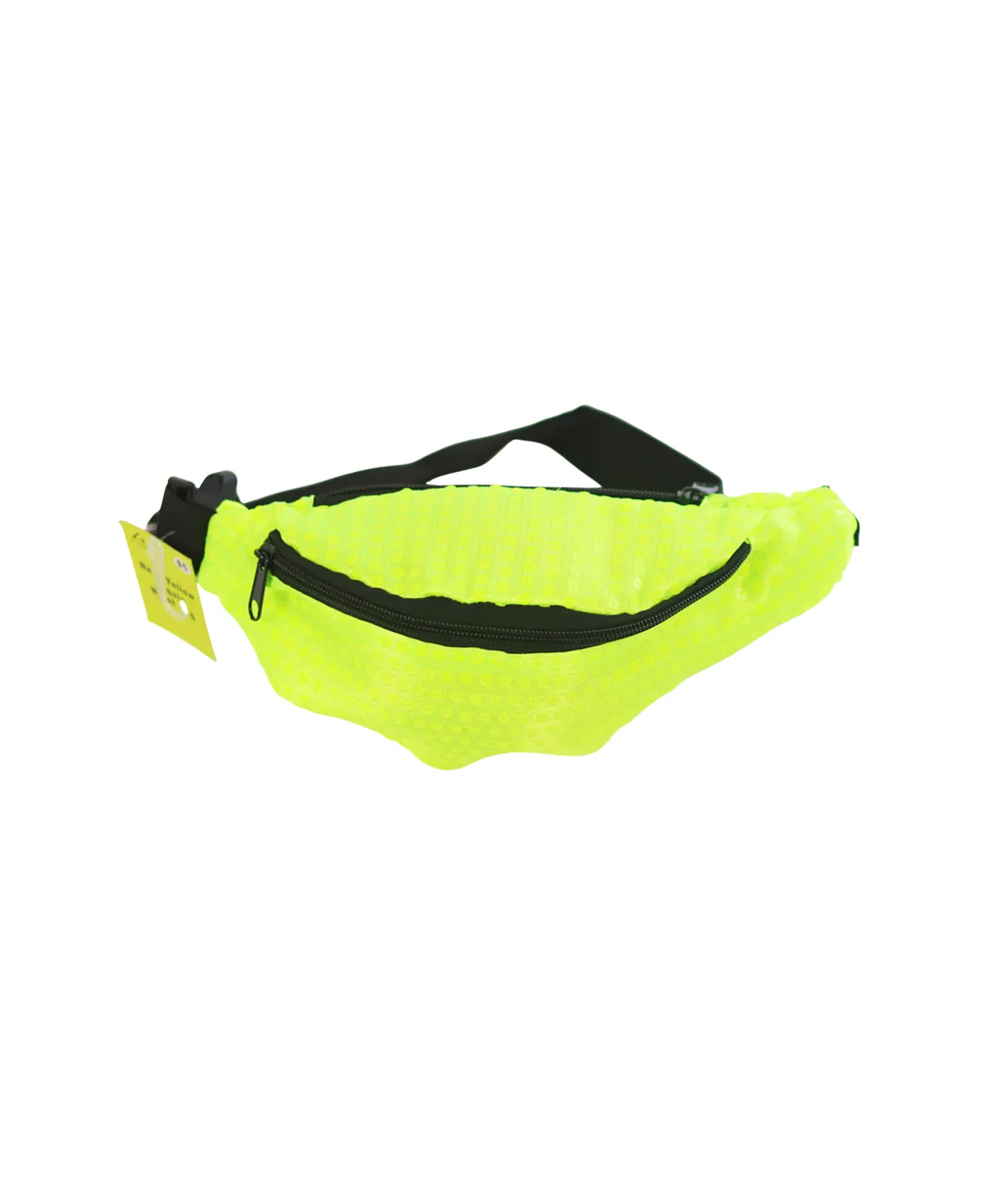 Neon Yellow Sequin Waist Bag