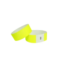 Neon Yellow Tyvek Wristbands With Coding 50pc