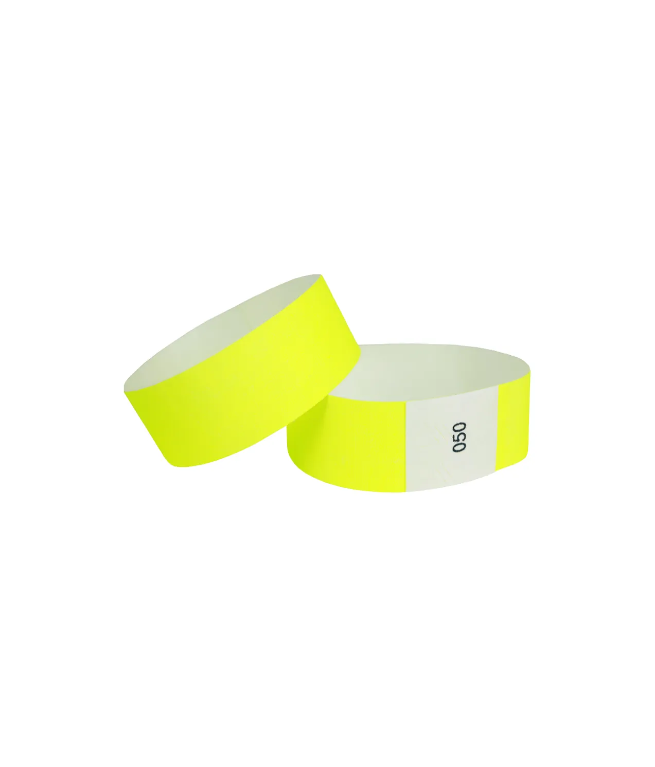 Neon Yellow Tyvek Wristbands With Coding 50pc
