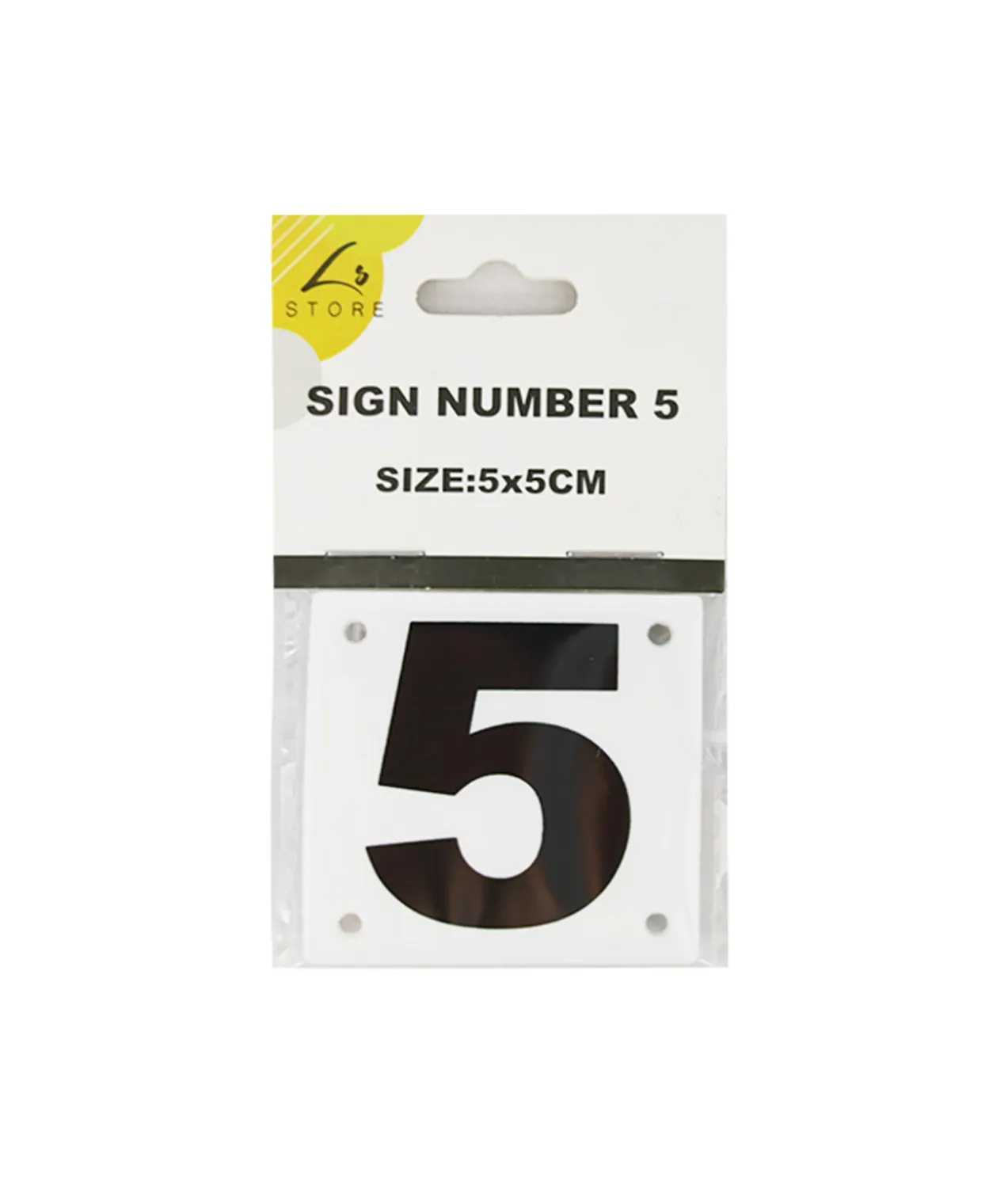 Number 5 Sign 5x5cm