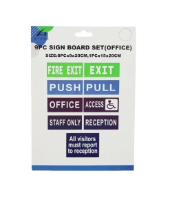 Office Sign Board Set 9pc