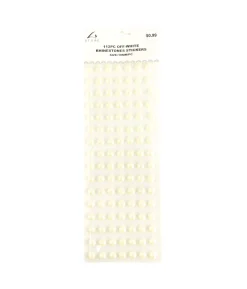 Off-White Rhinestones Stickers 10mm 112pc