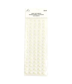 Off-White Rhinestones Stickers 12mm 80pc