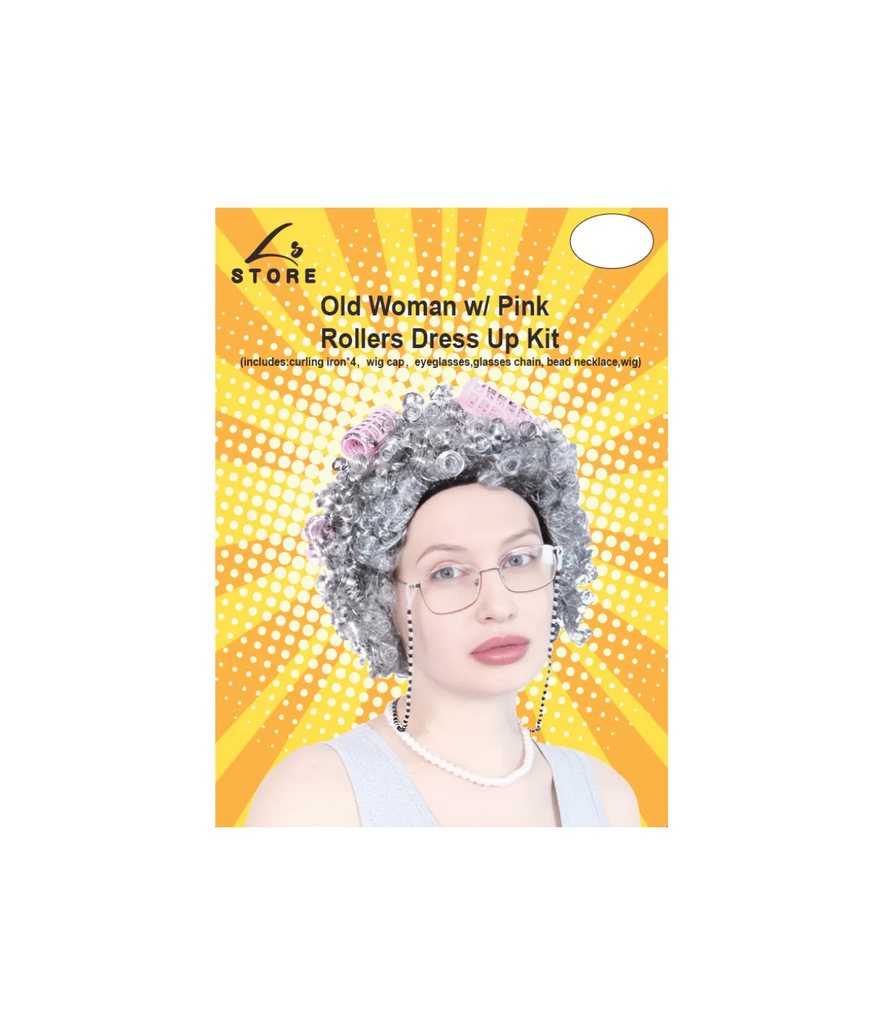 Old Woman With Curlers Dress Up Kit