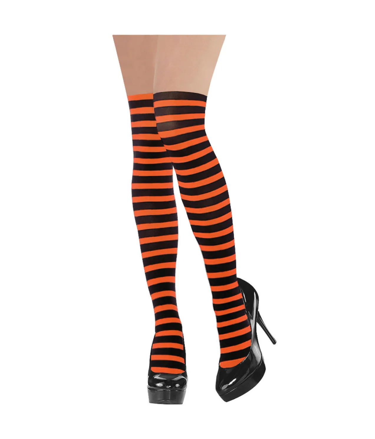 Orange & Black Striped Party Stockings