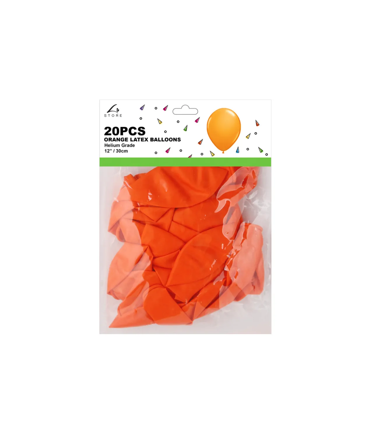 Orange Plain Latex Balloon 12inch 20pk