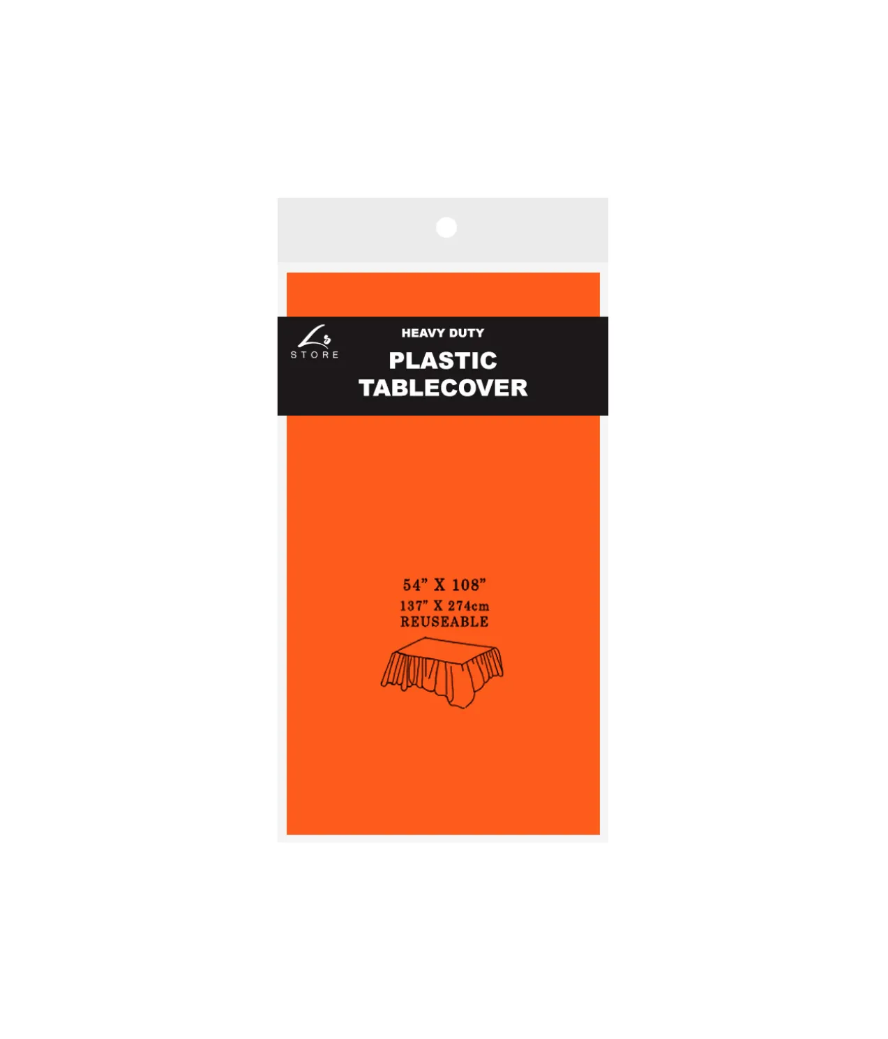 Orange Plastic Tablecover 137x274cm