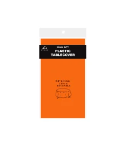 Orange Round Plastic Tablecover 213x213cm