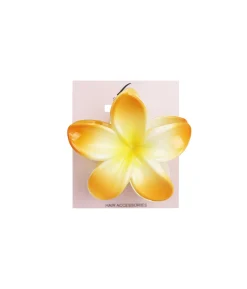 Orange & Yellow Frangipani Hair Claw Clip 1pc