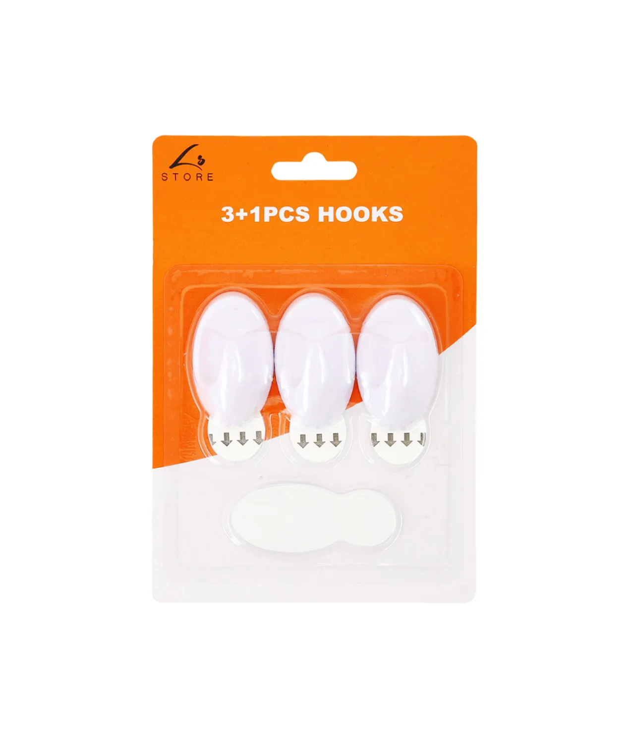3 Oval Hooks +1 Adhesive