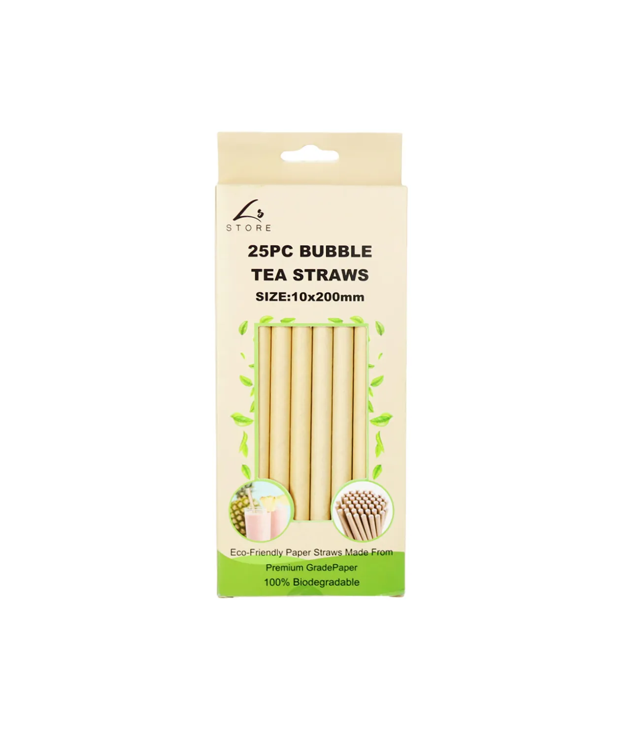 Paper Bubble Tea Straws 25pk