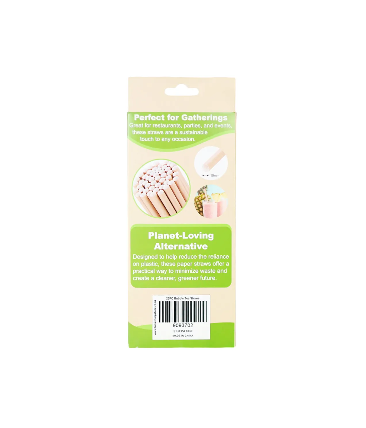 Paper Bubble Tea Straws 25pk