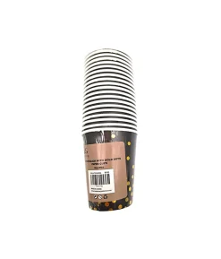 Paper CupsBlack With Gold Dots 9oz x 20pc