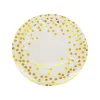 Paper Plate White With Gold Dots 12pc x 9in