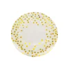 Paper Plate White With Gold Dots 12pc x 7in