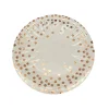Paper Plate White With Rose gold 12pc x 9in
