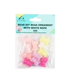 Pastel Bear DIY Bead Ornament With White Rope 30g