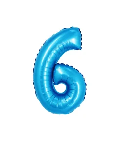 Pastel Blue Foil Number Balloon 6
