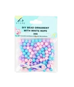 Pastel Brights Balls DIY Bead Ornament With White Rope 30g