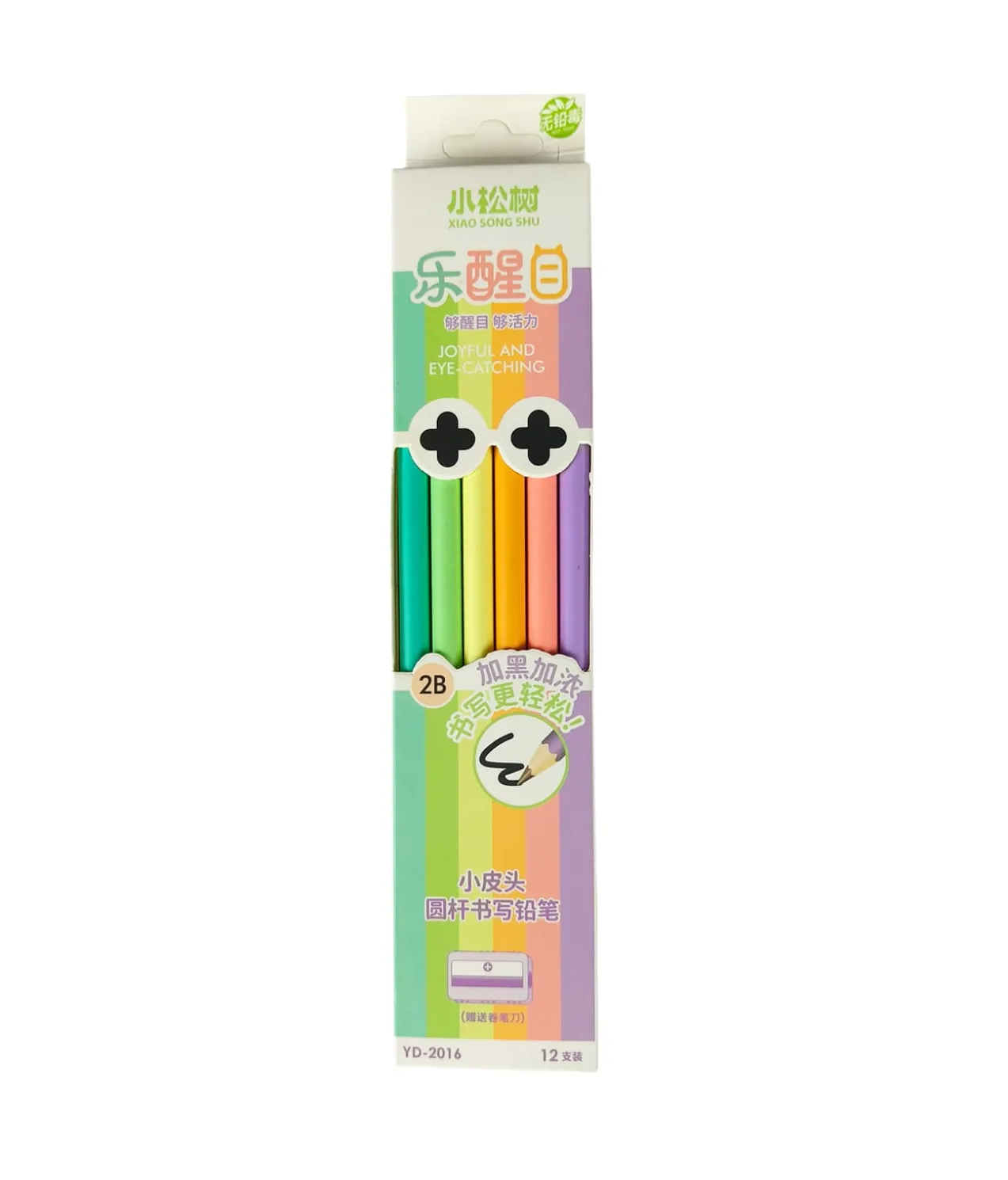 Pastel Color Design 2B Black Pencil 12pc